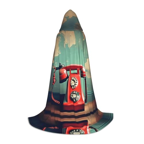 SABFWF England UK Retro London Telefonaufdruck Kapuzenumhang für Herren, Zauberer-Umhang mit Kapuze, perfekt für Halloween und Cosplay von SABFWF