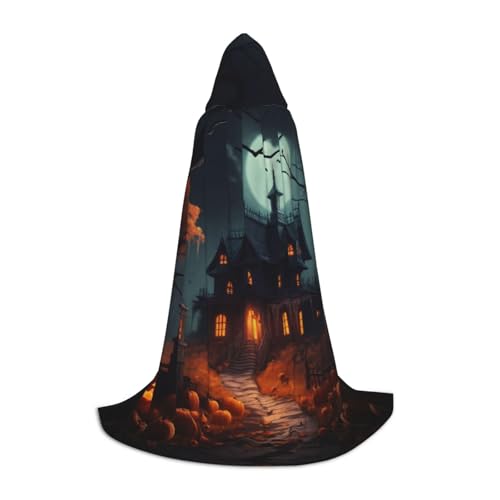 SABFWF Gruseliger Halloween-Umhang mit Kapuze für Herren, Zauberer-Umhang mit Kapuze, perfekt für Halloween und Cosplay von SABFWF