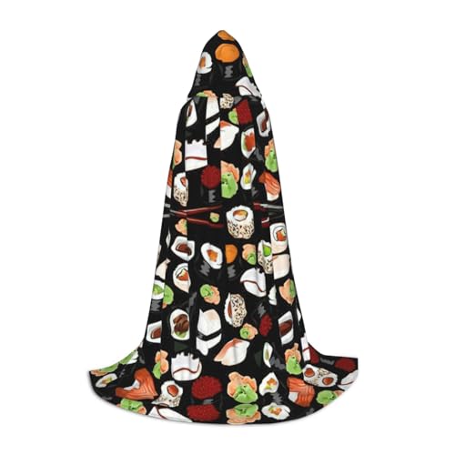 SABFWF Japanischer Sushi-Umhang mit Kapuze für Herren, Zauberer-Umhang mit Kapuze, perfekt für Halloween und Cosplay von SABFWF
