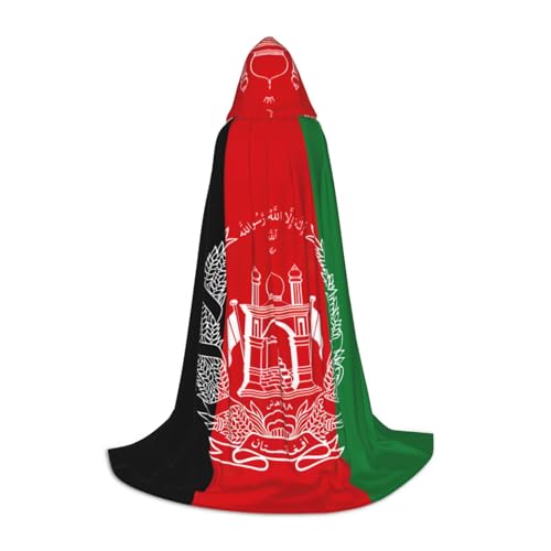 SABFWF Kapuzenumhang für Herren, Motiv: Flagge von Afghanistan, Zauberer-Umhang mit Kapuze, perfekt für Halloween und Cosplay von SABFWF
