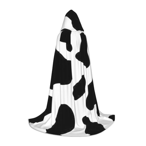 SABFWF Kapuzenumhang für Herren, mit Kuh-Punkt-Druck, Zauberer-Umhang mit Kapuze, perfekt für Halloween und Cosplay von SABFWF
