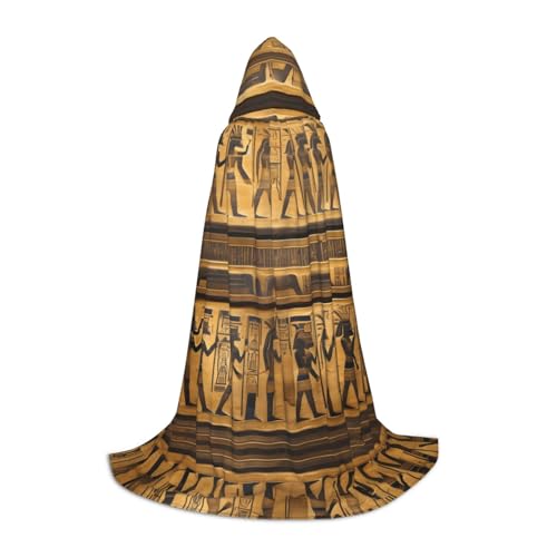 SABFWF Kapuzenumhang mit Ägypten-Hieroglyphen für Herren, Zauberer-Umhang mit Kapuze, perfekt für Halloween und Cosplay von SABFWF