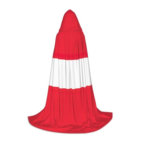 SABFWF Kapuzenumhang mit Österreichischer Flagge, Zauberer-Umhang mit Kapuze, perfekt für Halloween und Cosplay von SABFWF