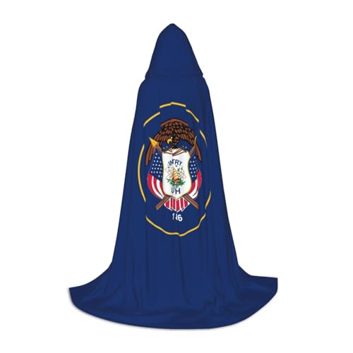 SABFWF Kapuzenumhang mit Utah-Flagge, für Herren, Zauberer-Umhang mit Kapuze, perfekt für Halloween und Cosplay SABFWF Kapuzenumhang mit Utah-Flagge, für Herren, Zauberer-Umhang mit Kapuze, perfekt für Halloween und Cosplay von SABFWF