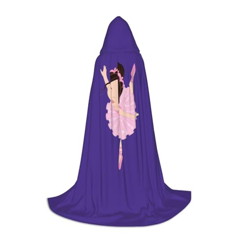 SABFWF Kapuzenumhang mit kleiner Ballerina, tanzendes Mädchen, für Herren, Zauberer-Umhang mit Kapuze, perfekt für Halloween und Cosplay von SABFWF