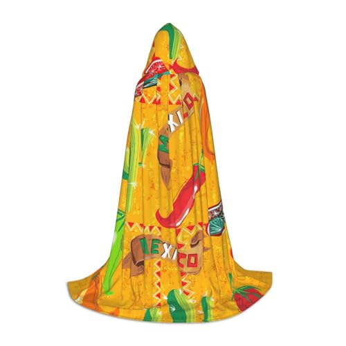 SABFWF Umhang mit Kaktus-Hut und Chili-Pfeffer-Druck, für Herren, Zauberer-Umhang mit Kapuze, perfekt für Halloween und Cosplay SABFWF Umhang mit Kaktus-Hut und Chili-Pfeffer-Druck, für Herren, Zauberer-Umhang mit Kapuze, perfekt für Halloween und Cosplay von SABFWF