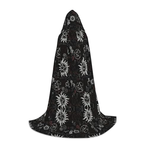 Supernatural Symbols Kapuzenumhang für Herren, Zauberer-Umhang mit Kapuze, perfekt für Halloween und Cosplay von SABFWF