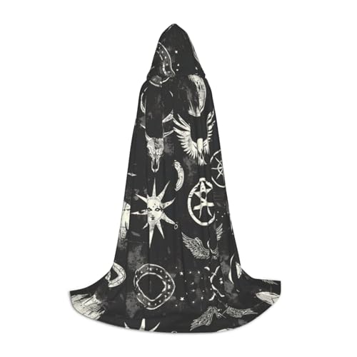 Supernatural Symbols Kapuzenumhang für Herren, Zauberer-Umhang mit Kapuze, perfekt für Halloween und Cosplay von SABFWF