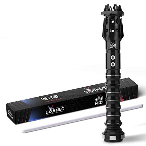SABNEO Lichtschwert V8 Pixel – Dueling Lichtschwert Neo – Farben, Lichteffekte und Geräusche (schwarz) von SABNEO