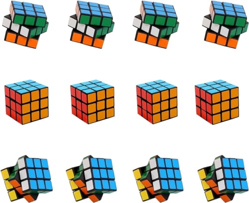 Mini Zauberwürfel 3x3x3 Speed Cube Set, Cube Puzzle 12 Stück Mini Würfel, Zauberwürfel Original Speedcube Stickerless, Kinder Geduldspiel, Cube Spielzeug für Kinder Erwachsene von SABVITA