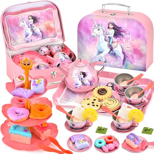 SACBRZZ 41 PCS Teeservice Kinder, Kinder Teeservice Tee Sets mit Dessert Spielzeug, Teeparty SpielküChe Rollenspiele Puppengeschirr, KinderKüChe ZubehöR füR Kleine Geschenk MäDchen Jungen SACBRZZ 41 PCS Teeservice Kinder, Kinder Teeservice Tee Sets mit Dessert Spielzeug, Teeparty SpielküChe Rollenspiele Puppengeschirr, KinderKüChe ZubehöR füR Kleine Geschenk MäDchen Jungen von SACBRZZ
