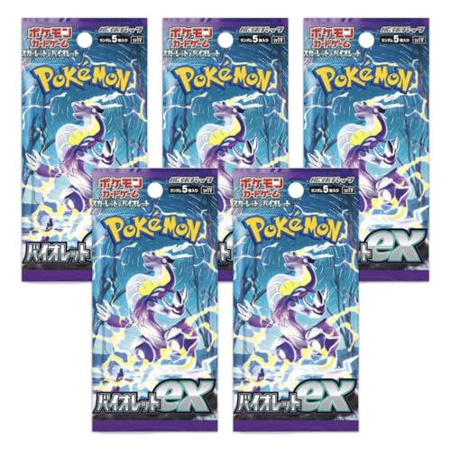 5 x japanische Pokemon-Booster-Packungen, Scharlachrot und Violett, Pokémon-Sammelkarten in 5 Boostern, Pokemon TCG Pack, vom japanischen Verkäufer (Violet Ex) von 定坊 さだ坊 SADABOU JAPAN