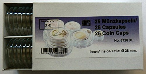 SAFE 100 Münzkapseln 26 mm für 2 Euro Sondermünzen Sammlermünzen Gedenkmünzen SAFE 100 Münzkapseln 26 mm für 2 Euro Sondermünzen Sammlermünzen Gedenkmünzen von SAFE