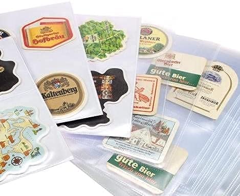 SAFE 100 Stück 5473C Standard A4 große Bierdeckel Ergänzungsblätter | 4 Taschen a 150 x 107 mm | Folienstärke 120 µm | Weichmacherfrei für Ihre Bierdeckelsammlung von SAFE