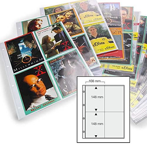 SAFE 5475C Autogrammkarten Hüllen 100er Pack | Fotohüllen | Autogrammkartenhüllen DIN A4 für bis zu 800 Bildern | universal Lochung und weichmacherfrei von SAFE