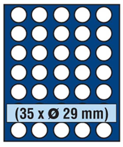 SAFE 6329 Tableaus NOVA 35 x 29 mm | runde Fächer | ideal für 5 DM Münzen, 2 DM und weitere Münzen bis 29 mm von SAFE