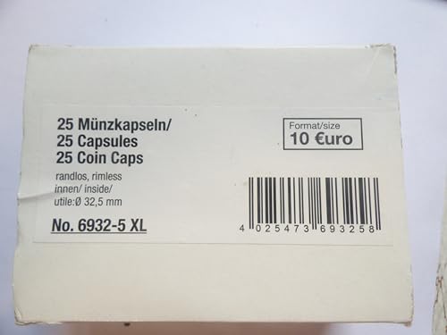 SAFE 6932-5XL Münzdosen ohne Rand 25er-Pack für Münzen mit 32,5 mm Durchmesser von SAFE
