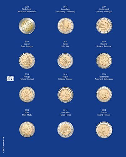 SAFE 7302-14 Ergänzungsblatt für 2 Euro Münzen in Kapseln für das Jahr 2014 von SAFE