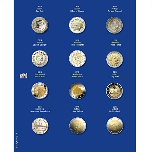 SAFE 7302-21 Ergänzungsblatt für 2 Euro Münzen in Kapseln für das Jahr 2016 von SAFE