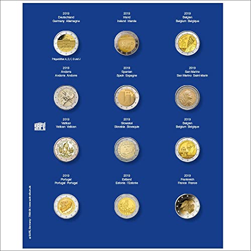 SAFE 7302-29 Ergänzungsblatt für 2 Euro Münzen in Kapseln für das Jahr 2019 von SAFE
