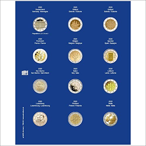 SAFE 7302-32 Ergänzungsblatt für 2 Euro Münzen in Kapseln für das Jahr 2020 von SAFE