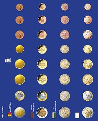 Safe 7317-6 TOPset-Blatt für Euromünzen in Kapseln - Folien-Eindrück-Blatt und Vordruck-Blatt von SAFE