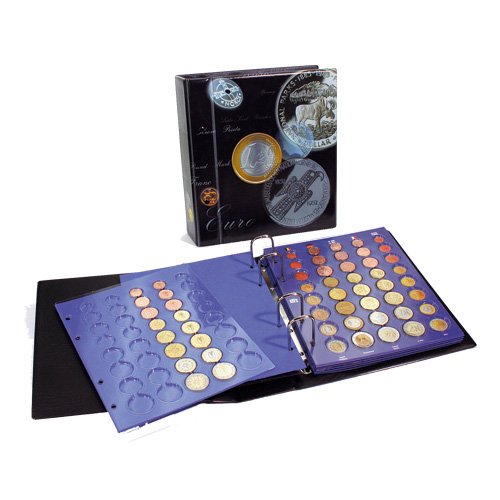 SAFE 7317 Münzalbum Sammelalbum für Münzen in Kapseln | Euro Münzen aufbewahren | Euromünzen Sammelalbum mit 6 Blatt für 24 Euro Sätze in Kapseln von SAFE