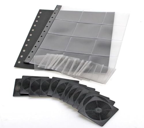 SAFE 770 Coin - N - Ergänzungsblatt/Münzhülle + 12 Schwarze Münzrähmchen 760 Coin - N - Combi Münzalbum für Münzenrähmchen mit 11 Ring Mechanik von SAFE