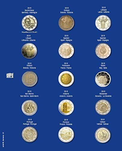 SAFE 7822-21 ErgänzungsblattMünzsammelalbum für Ihre Coin Collection Jahrgang 2018 von SAFE