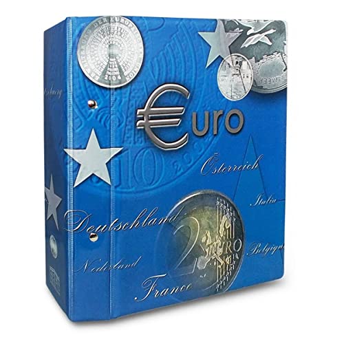 Safe 7822-B3 2 Euro Münzen 2018-2021 TOPset Sammelalbum Aller EU Länder- Münzsammelalbum für Ihre Coin Collection ohne Kapseln - inkl. Albumblättern Nr. 7854 mit Patentvorrichtung von SAFE