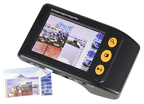 Safe 9791 Video Lupe „Pocket“ – Elektronische Leselupe mit 9 cm Bildschirm, 2X-25X Vergrößerung, Speicherfunktion & Monitor-Anschluss – Kompakte Sehhilfe inkl. Zubehör von SAFE