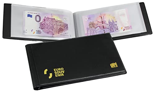 Taschenalbum für 0 Euro Scheine mit 20 transparenten Blättern für 20 bzw. 40 Stück 0-Euro Scheine | 210 x 110 x 15 mm von SAFE