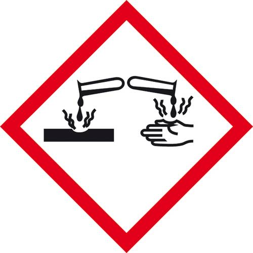 SafetyMarking 21.B1022 GHS-Gefahrenpiktogramm 05 Ätzwirkung Folie selbstklebend (B x H) 100mm x 100 von SAFETYMARKING