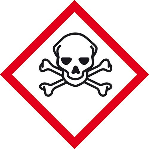 SafetyMarking 21.B1025 GHS-Gefahrenpiktogramm 06 Totenkopf Folie selbstklebend (B x H) 100mm x 100mm von SAFETYMARKING