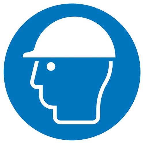Gebotsschild Kopfschutz benutzen Aluminium (Ø) 400mm ISO 7010 1St. von SAFETYMARKING