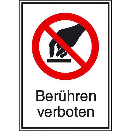 Verbotsschild Berühren verboten, Hygiene und Abstand Aluminium (B x H) 131mm x 185mm ISO 7010 1St. von SAFETYMARKING