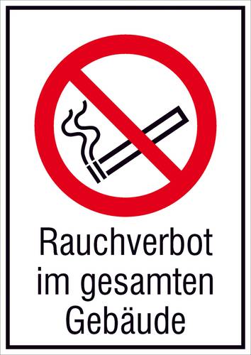 Verbotsschild Rauchverbot im gesamten Gebäude Kunststoff (B x H) 210mm x 297mm ISO 7010 1St. von SAFETYMARKING