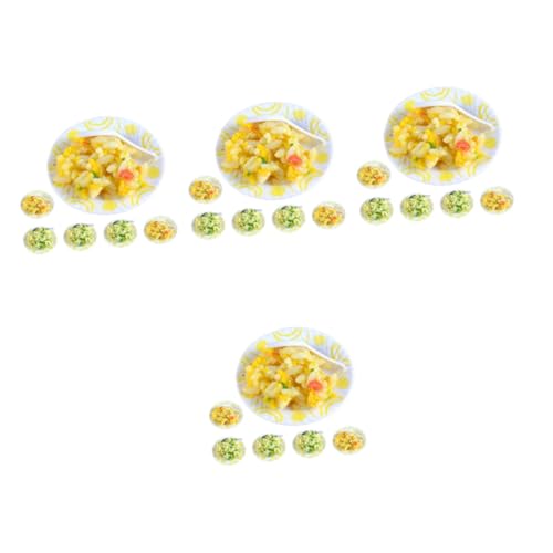 24 STK Simuliertes Modell für gebratenen Reis Spielzeuge winzige Häuser Essensspielzeug vorgeben Kinder Spielen lebensmittelspielzeug Miniatur schmücken nachgeahmte Eier Platte PVC von SAFIGLE