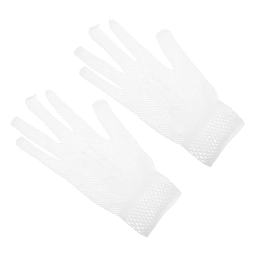 SAFIGLE 1 Paar Netzhandschuhe Kostümhandschuhe Netzhandschuhe Nylon Weiß von SAFIGLE