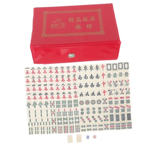 SAFIGLE 1 Satz Acryl-Mahjong-Fliesen Spielparty-spielzubehör Dose Lunchbox Retro Reise Tischspiel Mahjong-Spiel Mahjong Chinesischen Familie Mahjong-Tisch Reisen Empfindlich China Pu von SAFIGLE