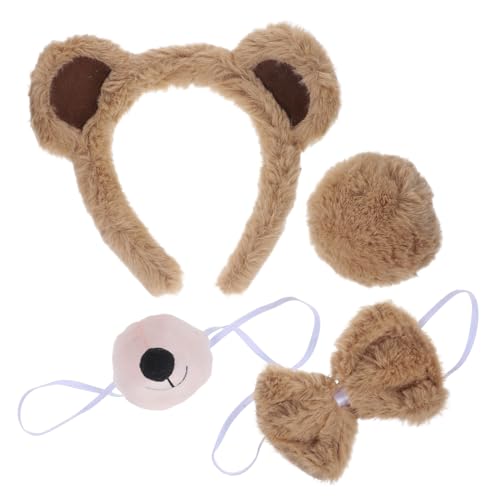 SAFIGLE Plüschbär-ohr-stirnband-set Mit Fliege Tierkostüm Dekoratives Stirnband Für Halloween Und Party SAFIGLE Plüschbär-ohr-stirnband-set Mit Fliege Tierkostüm Dekoratives Stirnband Für Halloween Und Party von SAFIGLE