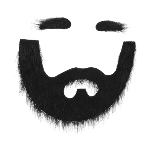 SAFIGLE 1 Satz Bart-augenbrauen Perücke Mann Nase Menschlich Bartbürstenset Gefälscht Bräutigam Schnurrbärte Halloween-Party-fälschung Lustig Falsch Bärtig Burgunder-Mascara Plüsch- Black von SAFIGLE