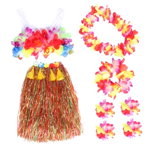 SAFIGLE 1 Satz Bunter Grasrockanzug sommer dekoration die Röcke tropische Girlande Kostüme Ereignis für Hawaiischer Rock Luau-Kopfschmuck Hawaii-Tischrock Hula-Röcke Kunststofffaser Yellow von SAFIGLE