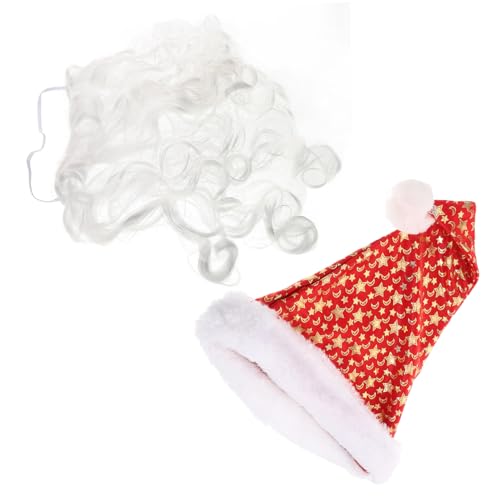 SAFIGLE Weihnachtsmann-bart-Set Hut 6 Bärte Inklusive Für Weihnachtsmann-kostüme Weihnachtsfeiern von SAFIGLE