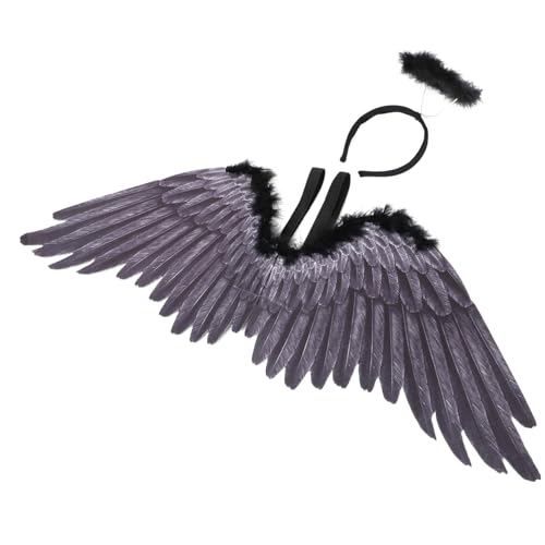 SAFIGLE 1 Satz Engelsflügel Kopfband Set Kostüm Zubehör für Halloween Karneval Cosplay Mottopartys Langlebig Hautfreundlich Realistisch Aussehendes Design SAFIGLE 1 Satz Engelsflügel Kopfband Set Kostüm Zubehör für Halloween Karneval Cosplay Mottopartys Langlebig Hautfreundlich Realistisch Aussehendes Design von SAFIGLE