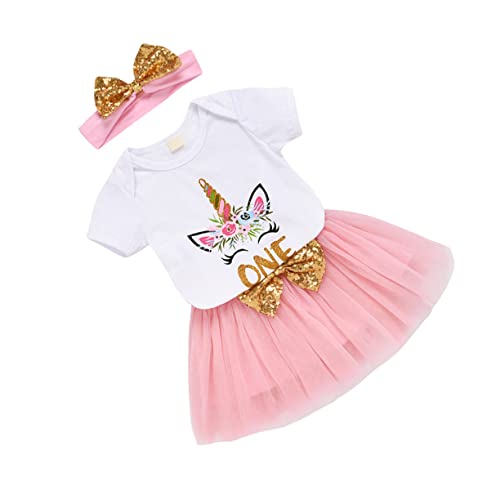 SAFIGLE 1 Satz Geburtstagsoutfit Für Mädchen Partykostüm Cosplay-kleidung Einhorn-tutu-kleid Rosa von SAFIGLE
