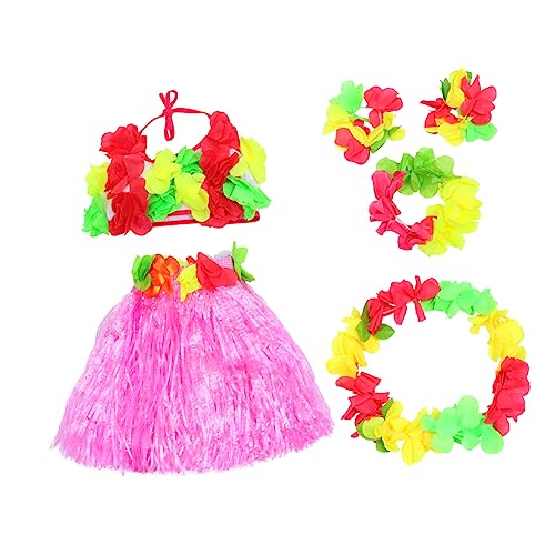 SAFIGLE 1 Satz Hawaii Kostüm Set für Teiliges Grasrock Set mit Kopfschmuck und Armbändern für Strandpartys Kinderfeste und Bühnenaufführungen SAFIGLE 1 Satz Hawaii Kostüm Set für Teiliges Grasrock Set mit Kopfschmuck und Armbändern für Strandpartys Kinderfeste und Bühnenaufführungen von SAFIGLE