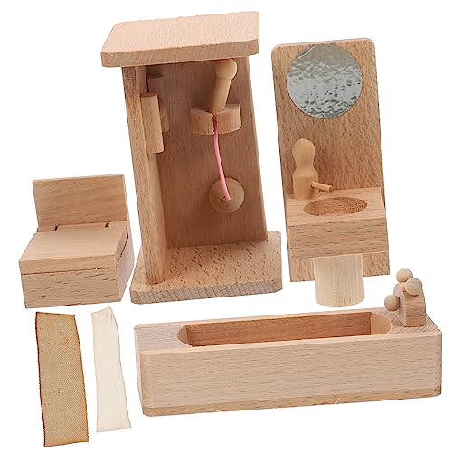 SAFIGLE 1 Satz Holzspielzeug möbel Mini-Hausmöbel Zusammengebautes Rollenspielhaus Kinder bausteine Mini-Accessoires Puppenhausmöbel aus Holz Simulation Mini-Möbel Persönlichkeit von SAFIGLE