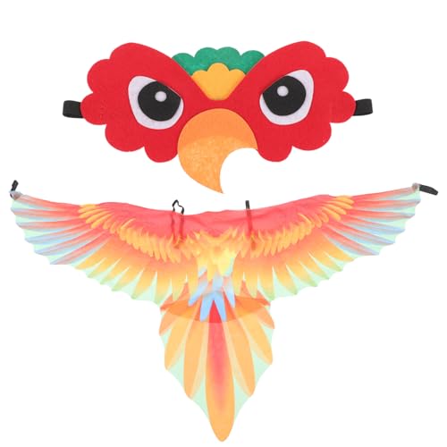 SAFIGLE 1 Satz Kostümset Papageienflügel Vogelmaske Halloween Verkleidungsaccessoires für Partys und Bühnenaufführungen Rote Papageienflügel SAFIGLE 1 Satz Kostümset Papageienflügel Vogelmaske Halloween Verkleidungsaccessoires für Partys und Bühnenaufführungen Rote Papageienflügel von SAFIGLE