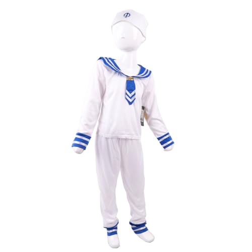 SAFIGLE 1 Satz Matrosenanzug Für Matrosenuniform Partykostüm Weiß Polyester von SAFIGLE